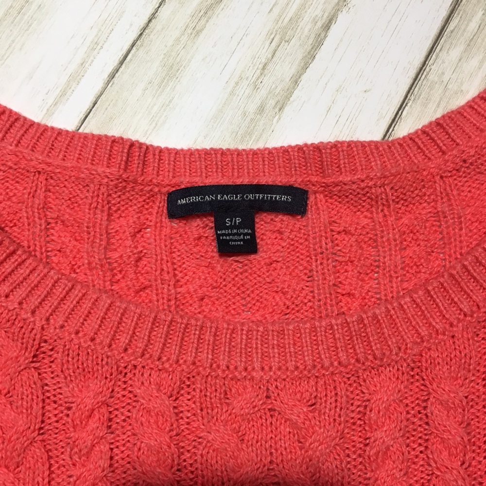 American Eagle Sz S Cable Knit Zip Sweater - Picture 3 of 3